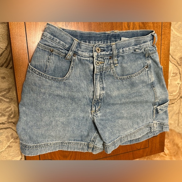 Vintage 90s Repair Denim Shorts | High Rise | Y2K Grunge | Size 7/8 - Picture 2 of 5